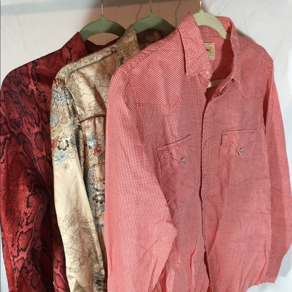 Wrangler Other - 3 Vintage Men’s Western Wear Cowboy Shirts, S-M-L
